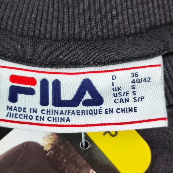 Fila French terry crewneck top sweatshirt NWT black women's size S - Picture 4 of 12